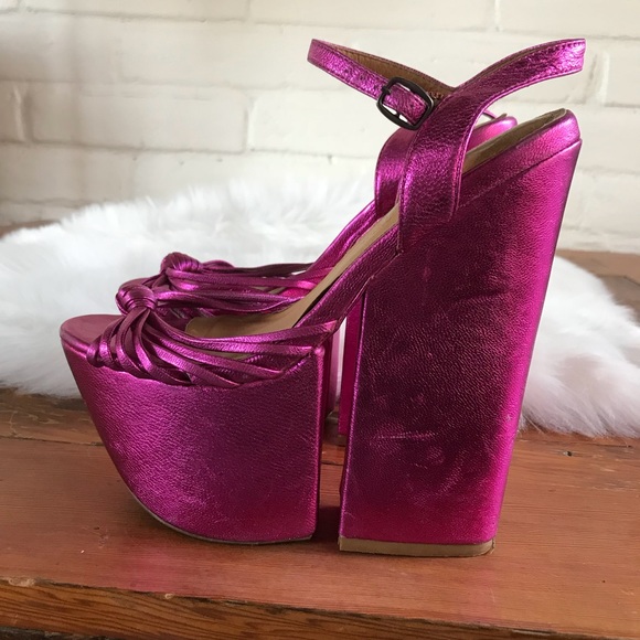 Jeffrey Campbell Shoes - Jeffrey Campbell For Real Pink Metallic Platform